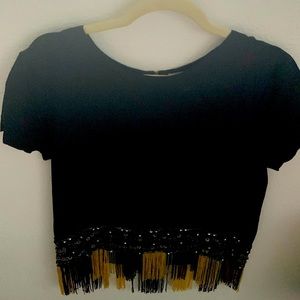 Nicole Miller Black Silk Top
